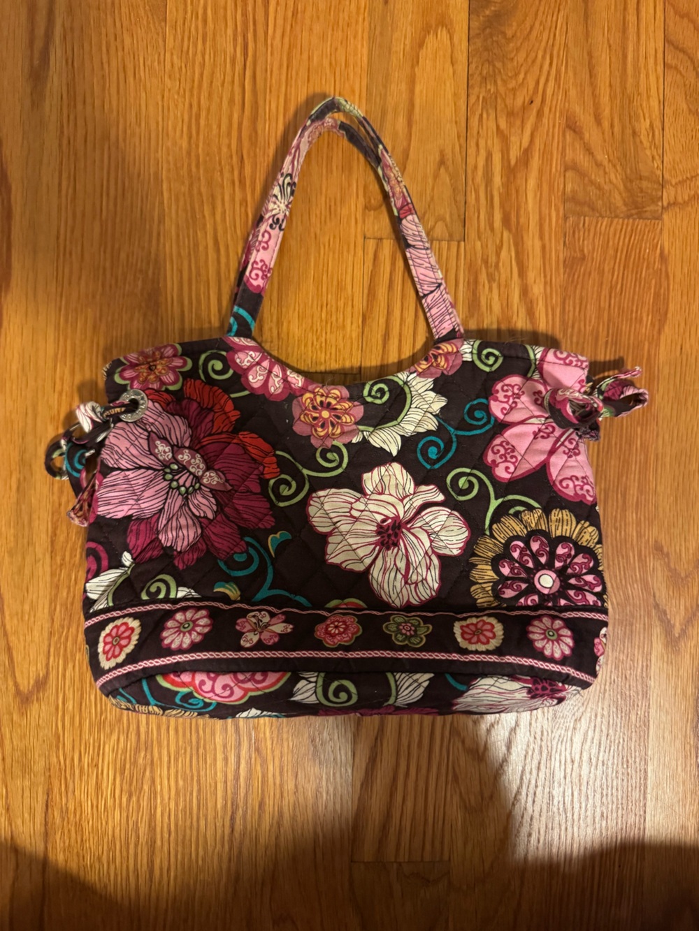 Vera Bradley Floral Quilted Tote Bag - Pink & Brown